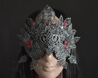 Blind Mask, Cosplay Black Mask, Goth Headpiece