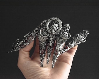Long Claw Rings, Witch Claws, Silver Gold Finger Claw Rings, Gothic Nail Jewelry