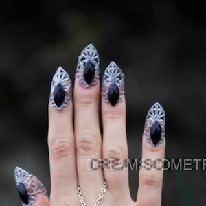 Claw Rings Nail Rings Gothic Rings Set of 5 Goth Claw Set Silver Claws Gothic Claws