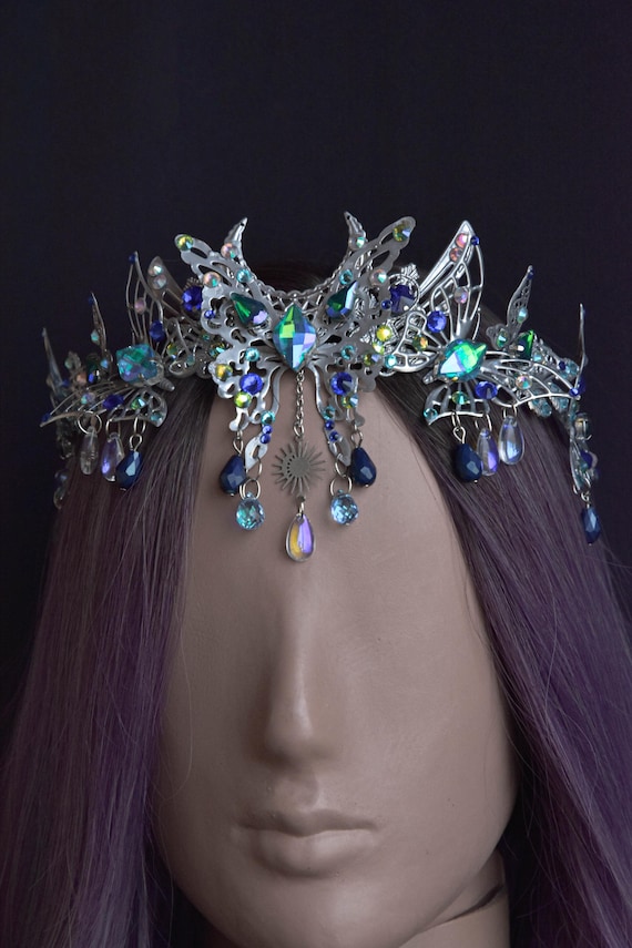 Butterfly Tiara, Fantasy Headpiece, Celestial Boho Tiara  display picture 2