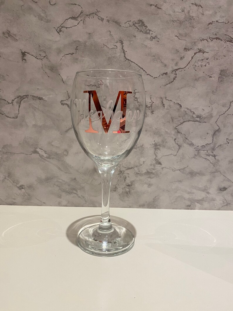 Personalised Initial Wine glass Etsy