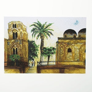 Postal Igrejas árabe-normandas Palermo l Desenho urbano