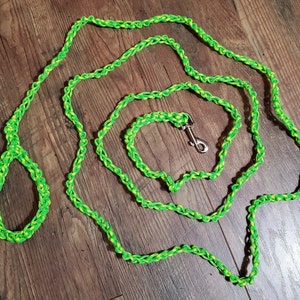 Paracord Small Pet Leash Day Glow Green