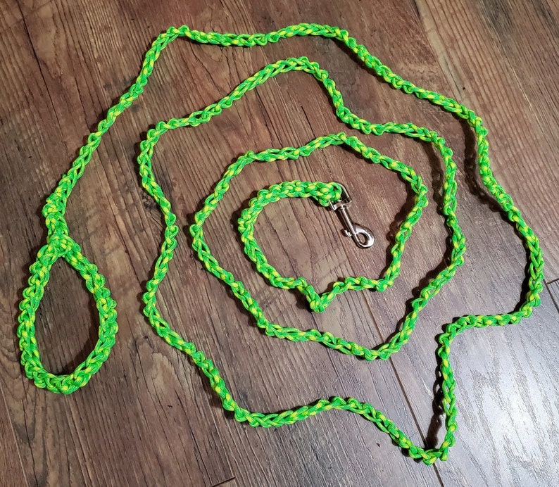 Paracord Small Pet Leash Day Glow Green