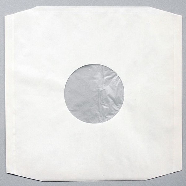 Polly Lined Record Sleeve (12inch) | Generic White Record Sleeve Lined with Plastic | Long Term Protection