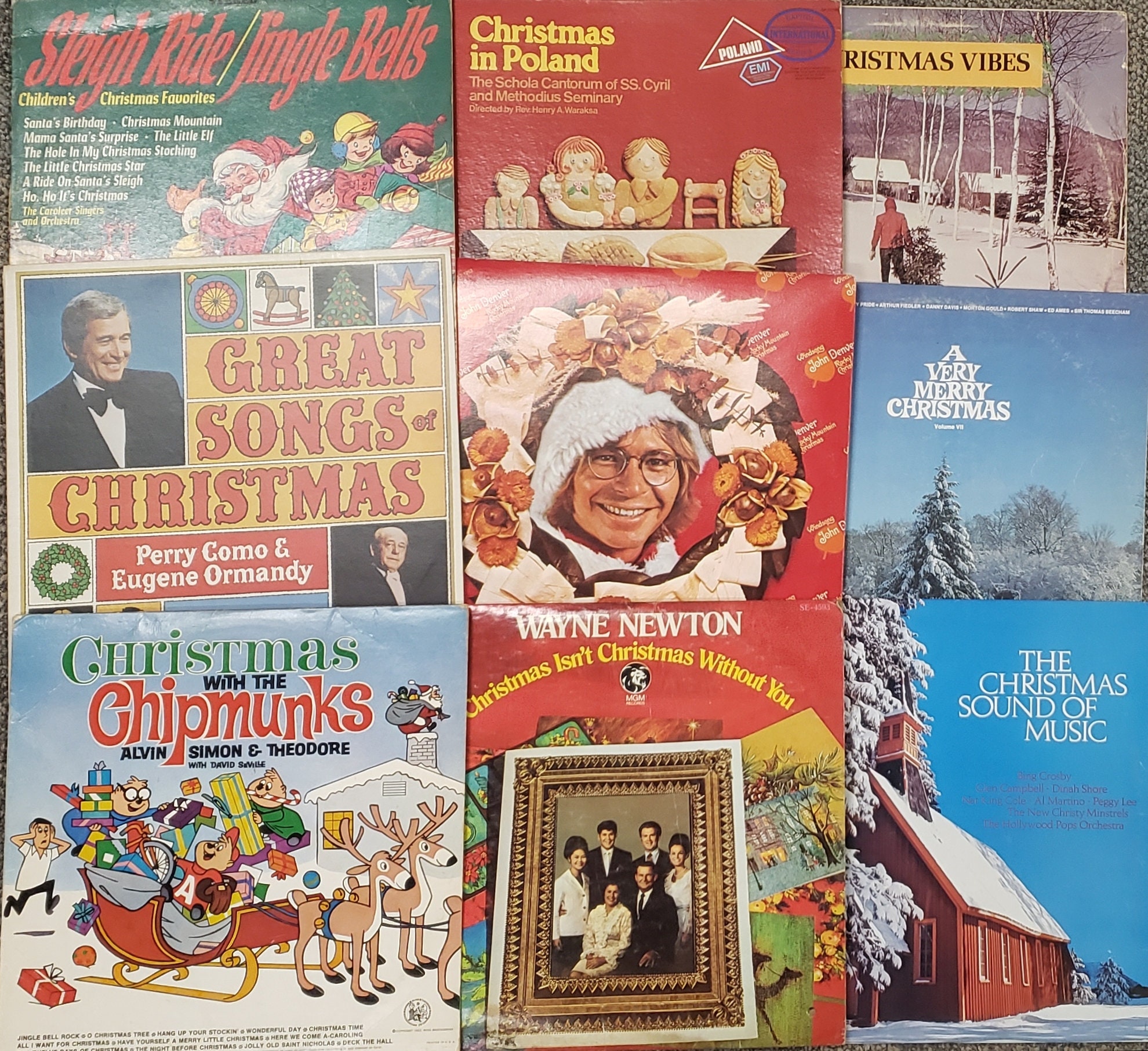 Vintage Christmas Record Album Covers Random Lot no vinyl Etsy