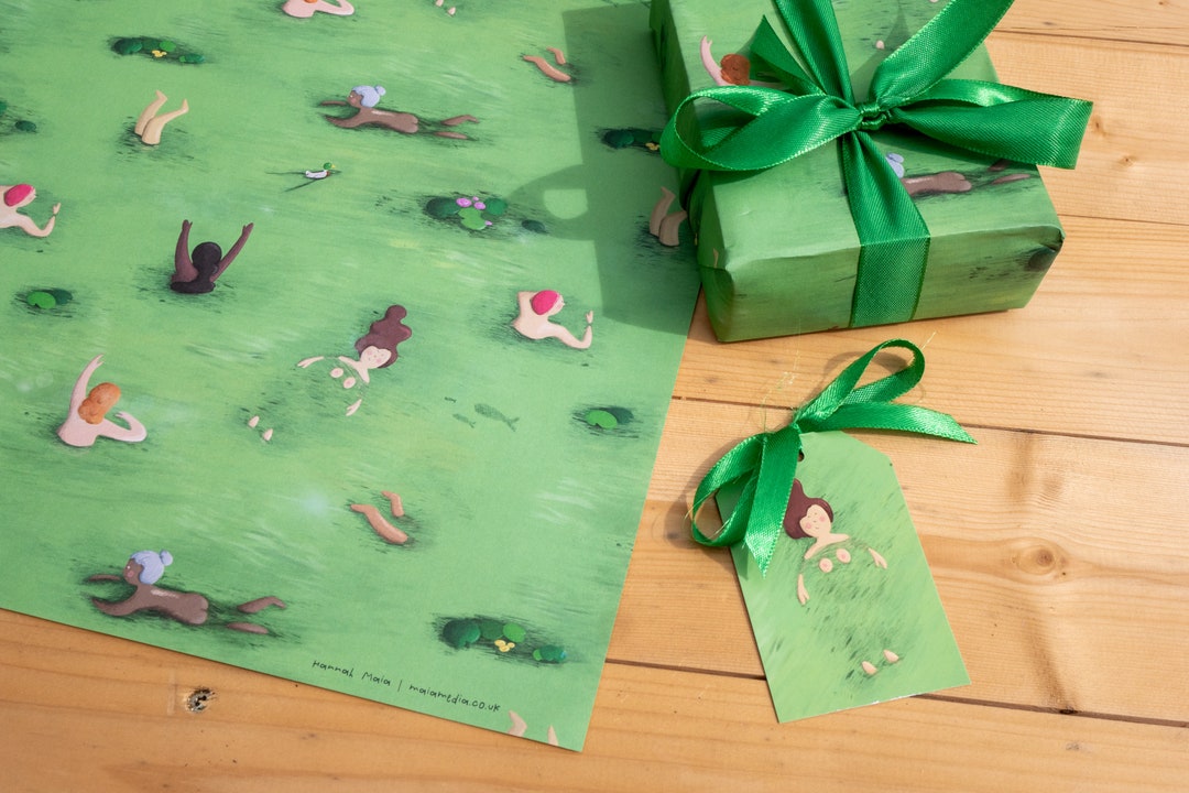 Gift Wrap for Swimmers Quirky Outdoor Swimming Ladies Pond Etsy UK