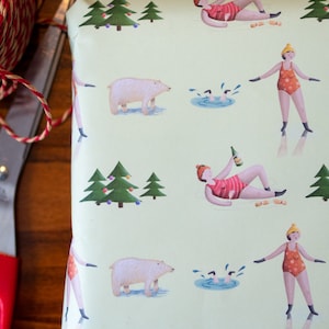 Wild Swimming Christmas Gift Wrap 3 sheets image 2