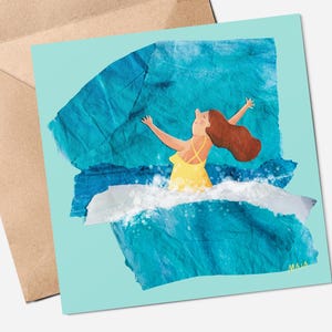 Joyous Outdoor Swimming greeting Card - Sea swimming