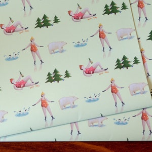 Wild Swimming Christmas Gift Wrap 3 sheets image 5