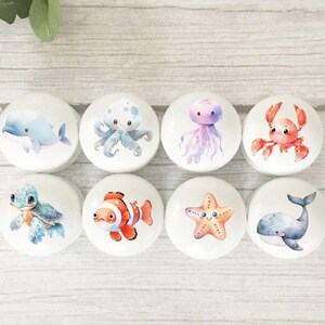 Sea Creature Knobs, Drawer Knobs, Sea Knobs, Ocean Knobs, Sea Creature Pulls, Fish Knobs, Fish Handles, Door Knobs, Drawer Handles,Kids Room Bild 1