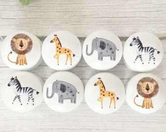 Jungle Animals Drawer Knobs, Drawer Knobs, Furniture Knobs, Door Knobs, Nursery Decor, Door Knobs, Safari, knobs, Kids Knobs, Handles.