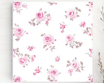 Floral Small Rose Ceramic Coaster: Drinks Coaster, Table Decor