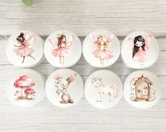 Fairy Drawer Knobs, Handles, Door Knobs, Children's Room, Nursery Decor, Nursery, Flowers, Girls, Fairy, Kids Room, Kids Knobs, Fairy Garden