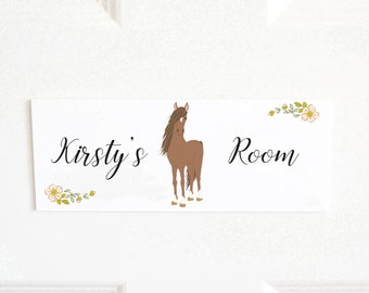 Kids Horse Bedroom Wall Art Personalized Barn Sign Horse Name Sign Girls Horse Nursery Decor
