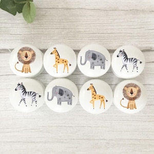 Jungle Animals Drawer Knobs, Drawer Knobs, Furniture Knobs, Door Knobs, Nursery Decor, Door Knobs, Safari, knobs, Kids Knobs, Handles.