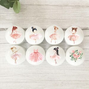 Ballerina Drawer Knobs: Beech Wood, Girl's Room Decor