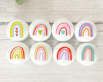 Rainbow Beech Furniture Knobs: Colorful Kids Room Decor