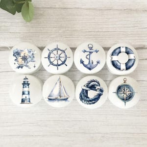 Nautical Drawer Knobs, Blue Nautical, Dresser Knobs, Nautical Room Decor, Nautical Cabinet Knobs, Handles, Furniture Knobs, Handles, Gift