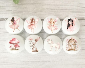 Fairy Drawer Knobs, Handles, Door Knobs, Children's Room, Nursery Decor, Nursery, Flowers, Girls, Fairy, Kids Room, Kids Knobs, Fairy Garden