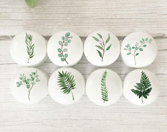 Foliage Drawer Knobs, Leaf Drawer Knobs, Dresser Knobs, Knobs, Handles, Furniture Knobs,Greenery, Eucalyptus Knobs, Door Knobs,Cabinet Knobs