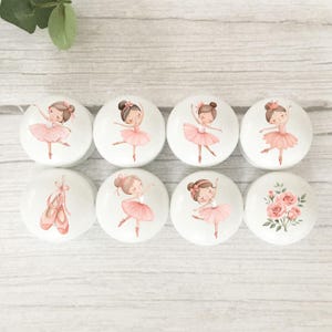 Solid Beech Ballerina Drawer Knobs, Kids Ballerina Handles, Ballet Themed Room Decor, Girl's Dresser Knobs, Door Knobs and Pulls.