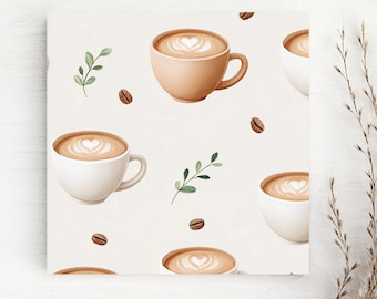 Coffee Cup Print Ceramic Coaster: Drinks Coaster, Table Decor, Tea/Coffee Coaster