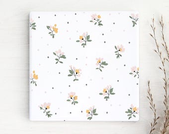 Floral Ceramic Coaster: Drinks Coaster, Table Decor