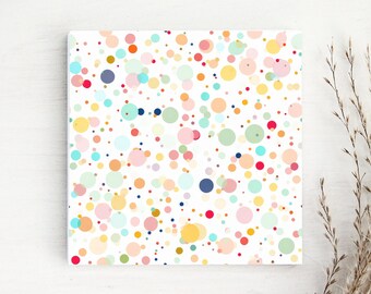 Colourful Spotty Ceramic Coaster: Drinks Coaster, Table Decor, Confetti Print Tea/Coffee Coaster