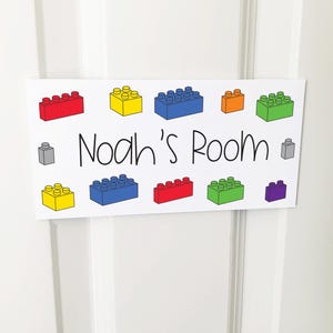 Building Block Door Sign, Building Block Plaque, Kids Plaque, Kids Sign, Personalised Sign, Personalised Door Plaque, Building Block Sign