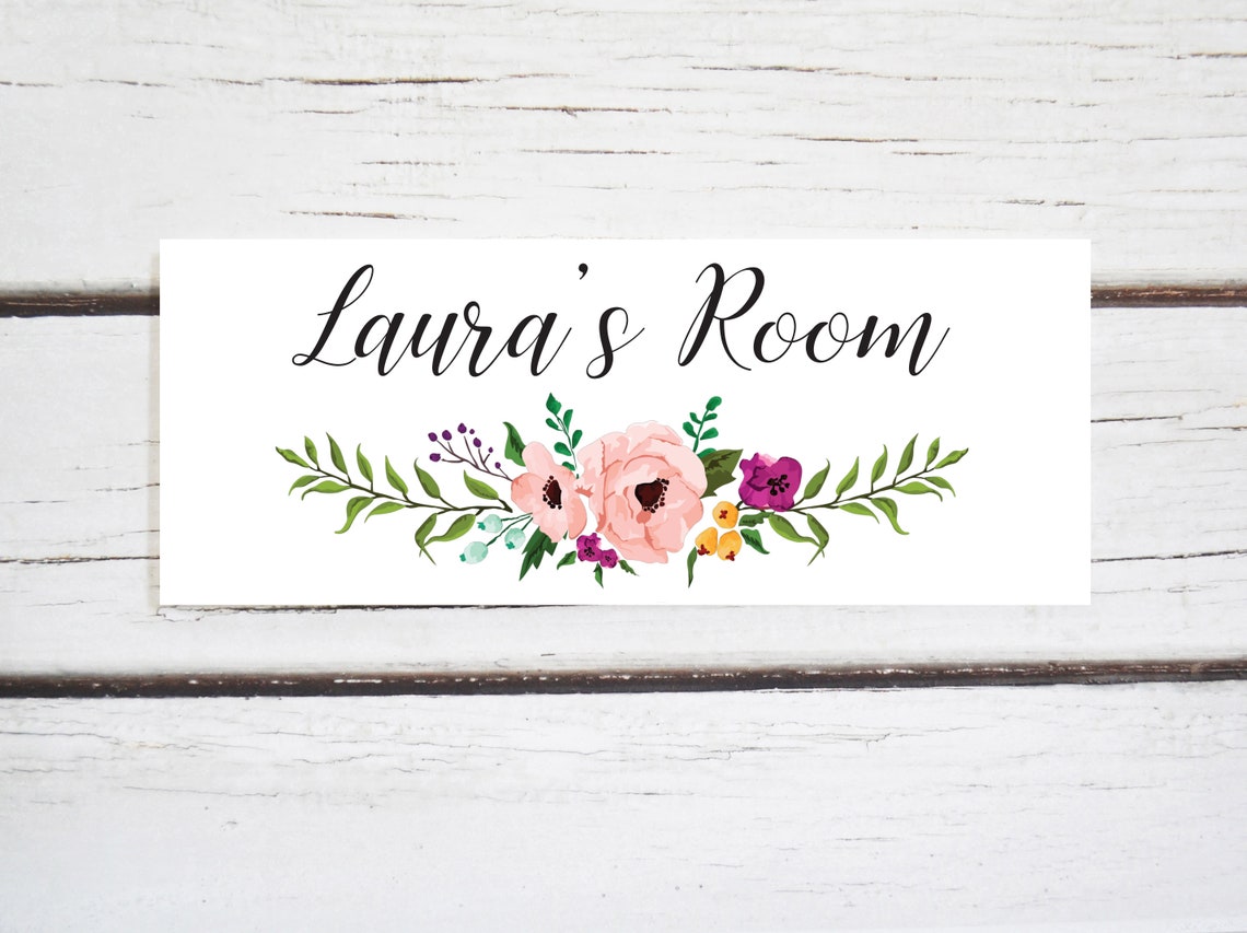 Door Sign Floral Door Plaque Door Plaque Floral Door Sign Etsy