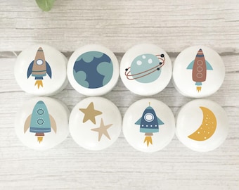 Drawer Knobs, Drawer Pulls, Door Knobs, Children's Room, Rocket, Boys Room, Boys Room Decor, Space Knobs, Space Room, Rocket Knobs, Gift