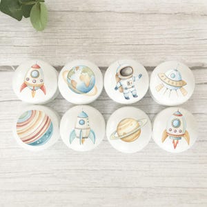 Space Rocket Drawer Knobs: Kid's Rocket, Planet, Astronaut Furniture Handles
