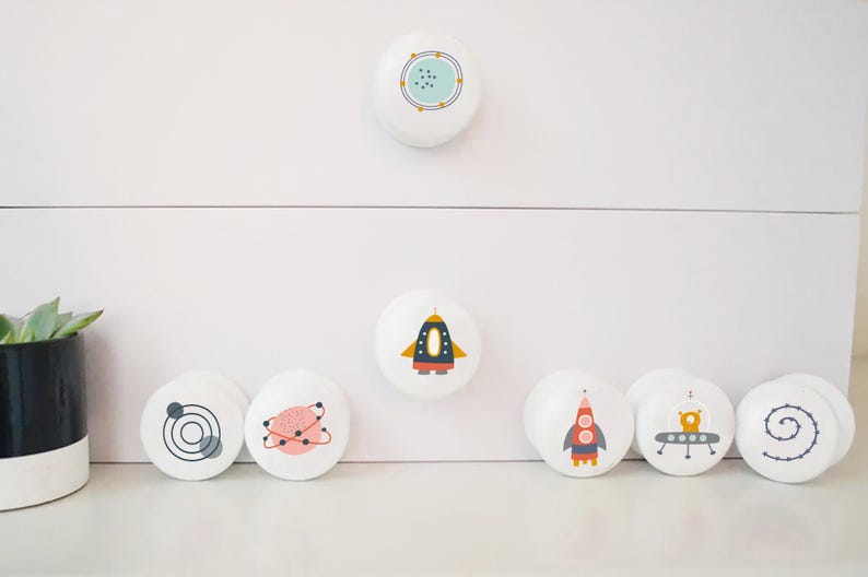 Drawer Knobs, Drawer Pulls, Door Knobs, Children's Room, Rocket, Boys Room, Boys Room Decor, Space Knobs, Space Room, Rocket Knobs, Gift image 4