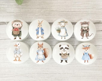 Woodland Animal Solid Beech Furniture Knobs: Nursery Decor, Handcrafted