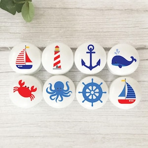 Nautical Furniture Knobs: Handles for Kid's Bedroom, Nursery, Playroom or Bathroom.