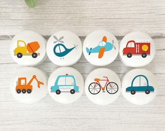 Transport Vehicle Drawer Knobs, Boys Room Decor, Nursery Furniture Handles