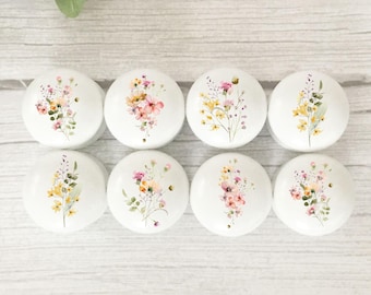 Floral Drawer Knobs, Floral Drawer Pulls, Floral Dresser Knobs, Knobs, Handles, Furniture Knobs, Flower Knobs, Wildflower Knobs, Gift