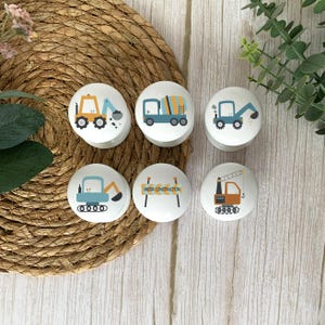 Construction Vehicle Drawer Knobs: Kid's Digger, Crane, Truck Furniture Handles image 2