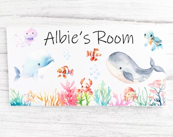 Ocean Door Sign, Ocean Plaque, Kids Plaque, Kids Sign, Personalised Sign, Personalised plaque, Ocean Sign, Kids Door Sign