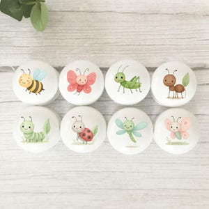 Little Insect Drawer Knobs: Butterfly, Bee Cabinet Handles - For Nursery, Kid's Bedroom, Playroom