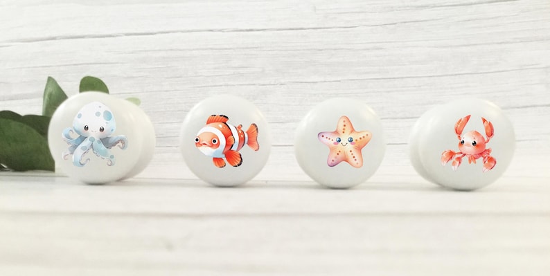Sea Creature Knobs, Drawer Knobs, Sea Knobs, Ocean Knobs, Sea Creature Pulls, Fish Knobs, Fish Handles, Door Knobs, Drawer Handles,Kids Room Bild 6