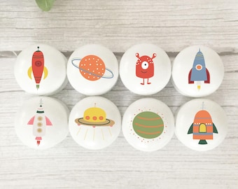 Space Furniture: Kid's Rocket, Planet, Alien, Star, Drawer Handles