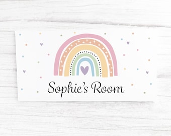 Rainbow Door Sign, Rainbow Plaque, Kids Plaque, Kids Sign, Personalised Sign, Personalised Door Plaque, Girls Room, Rainbow Room Decor