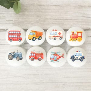 Vehicle Furniture Knobs, Transport Themed Handles For Children's Room or Nursery, Boy's Decor