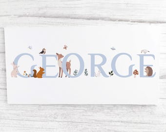 Woodland Personalised Door Sign: Kids Door Plaque, Nursery Decor