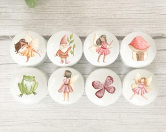 Fairy Drawer Knobs, Handles, Door Knobs, Children's Room, Nursery Decor, Nursery, Flowers, Girls, Fairy, Kids Room, Kids Knobs