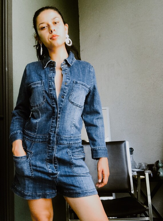 Y2K denim romper