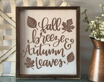 Hand lettered Fall Breeze SVG, cut file for your Silhouette, Cricut, SCAL, fall decor, leaves falling, digital file