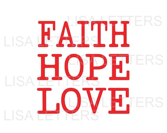 Faith, Hope, Love SVG, cut file for Silhouette, Cricut, Glowforge, tiered tray decor, gift idea, sign making, DIY, stencil, laser cut